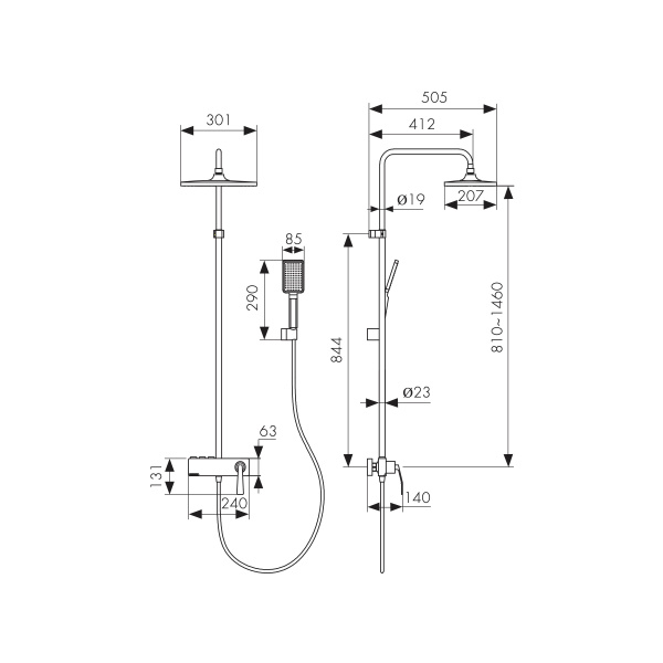 Душевая система KAISER Strike (09182-2)